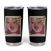 Meowy Christmas Tumbler Cup Funny Cat Lovers Xmas Vintage Photo - Wonder Print Shop
