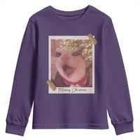 Meowy Christmas Youth Sweatshirt Funny Cat Lovers Xmas Vintage Photo - Wonder Print Shop