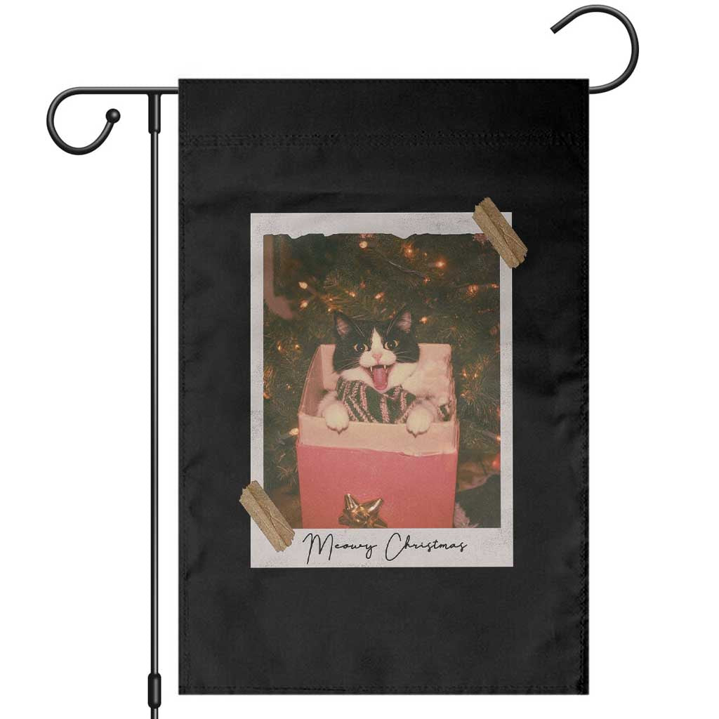 Meowy Christmas Garden Flag Cute Cat Lovers Xmas Retro Vintage Photo - Wonder Print Shop