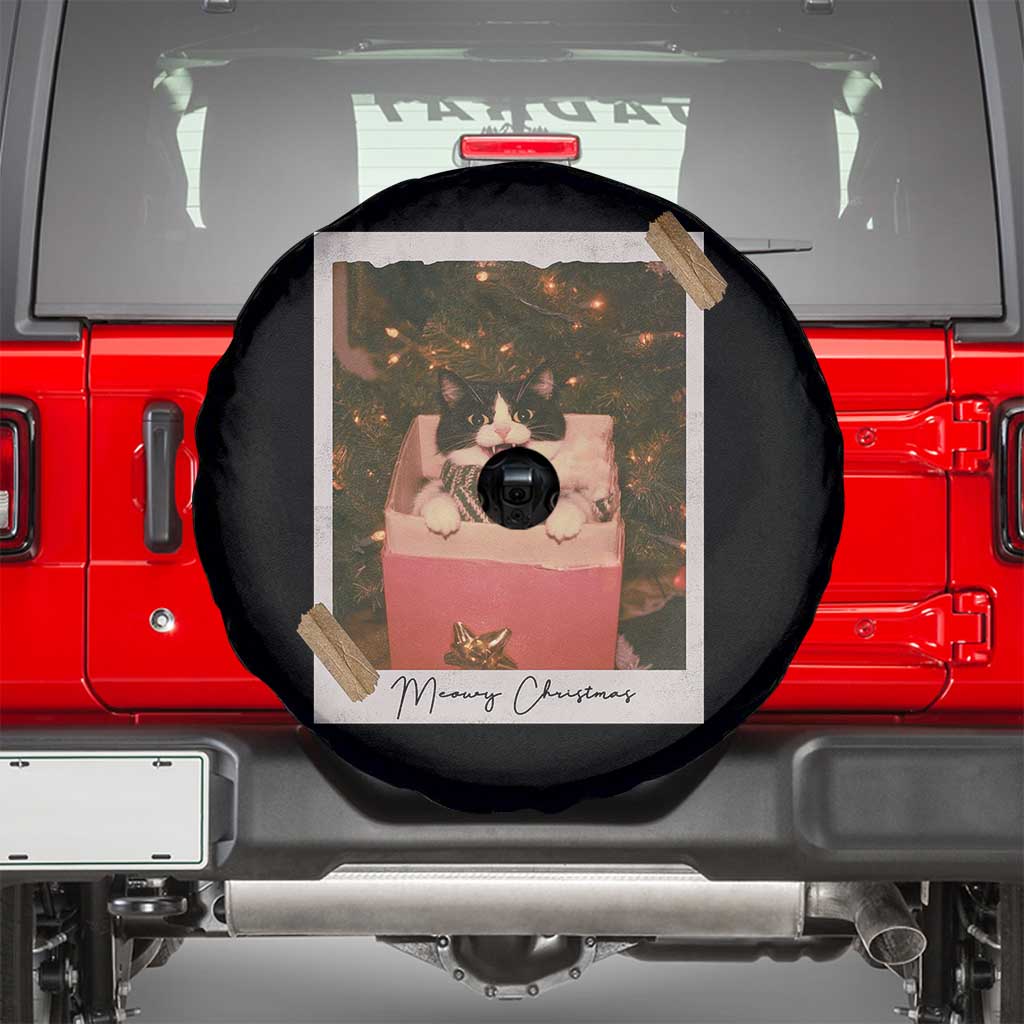 Meowy Christmas Spare Tire Cover Cute Cat Lovers Xmas Retro Vintage Photo - Wonder Print Shop