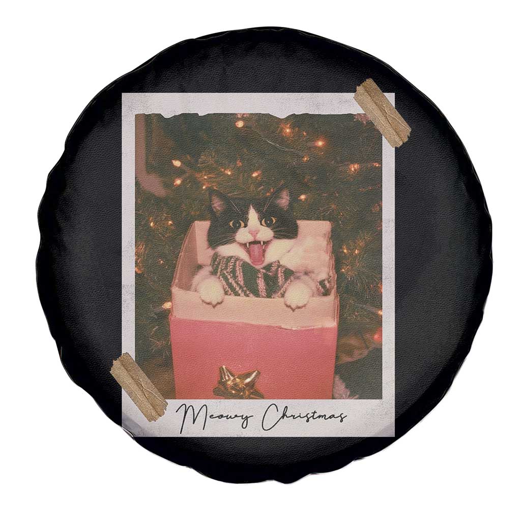 Meowy Christmas Spare Tire Cover Cute Cat Lovers Xmas Retro Vintage Photo - Wonder Print Shop