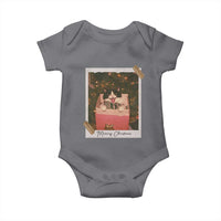 Meowy Christmas Baby Onesie Cute Cat Lovers Xmas Retro Vintage Photo - Wonder Print Shop