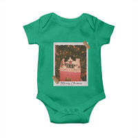 Meowy Christmas Baby Onesie Cute Cat Lovers Xmas Retro Vintage Photo - Wonder Print Shop