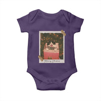 Meowy Christmas Baby Onesie Cute Cat Lovers Xmas Retro Vintage Photo - Wonder Print Shop