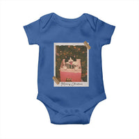 Meowy Christmas Baby Onesie Cute Cat Lovers Xmas Retro Vintage Photo - Wonder Print Shop
