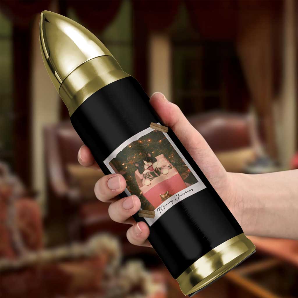 Meowy Christmas Bullet Tumbler Cute Cat Lovers Xmas Retro Vintage Photo - Wonder Print Shop