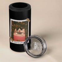 Meowy Christmas 4 in 1 Can Cooler Tumbler Cute Cat Lovers Xmas Retro Vintage Photo - Wonder Print Shop