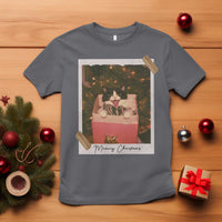 Meowy Christmas T Shirt Cute Cat Lovers Xmas Retro Vintage Photo - Wonder Print Shop