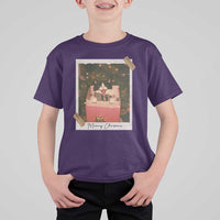 Meowy Christmas T Shirt For Kid Cute Cat Lovers Xmas Retro Vintage Photo - Wonder Print Shop