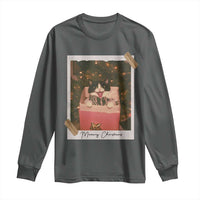 Meowy Christmas Long Sleeve Shirt Cute Cat Lovers Xmas Retro Vintage Photo - Wonder Print Shop