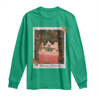 Meowy Christmas Long Sleeve Shirt Cute Cat Lovers Xmas Retro Vintage Photo - Wonder Print Shop