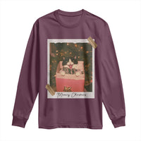 Meowy Christmas Long Sleeve Shirt Cute Cat Lovers Xmas Retro Vintage Photo - Wonder Print Shop