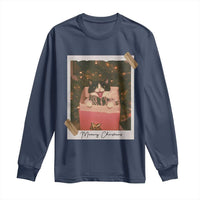 Meowy Christmas Long Sleeve Shirt Cute Cat Lovers Xmas Retro Vintage Photo - Wonder Print Shop