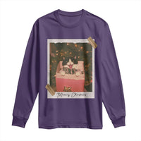 Meowy Christmas Long Sleeve Shirt Cute Cat Lovers Xmas Retro Vintage Photo - Wonder Print Shop