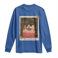 Meowy Christmas Long Sleeve Shirt Cute Cat Lovers Xmas Retro Vintage Photo - Wonder Print Shop