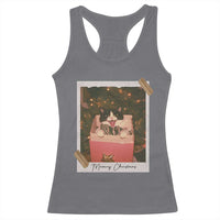 Meowy Christmas Racerback Tank Top Cute Cat Lovers Xmas Retro Vintage Photo - Wonder Print Shop