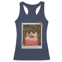Meowy Christmas Racerback Tank Top Cute Cat Lovers Xmas Retro Vintage Photo - Wonder Print Shop