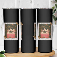 Meowy Christmas Skinny Tumbler Cute Cat Lovers Xmas Retro Vintage Photo - Wonder Print Shop