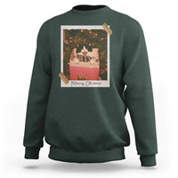Meowy Christmas Sweatshirt Cute Cat Lovers Xmas Retro Vintage Photo - Wonder Print Shop