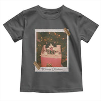 Meowy Christmas Toddler T Shirt Cute Cat Lovers Xmas Retro Vintage Photo - Wonder Print Shop