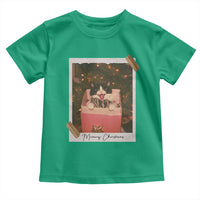 Meowy Christmas Toddler T Shirt Cute Cat Lovers Xmas Retro Vintage Photo - Wonder Print Shop
