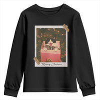 Meowy Christmas Youth Sweatshirt Cute Cat Lovers Xmas Retro Vintage Photo - Wonder Print Shop