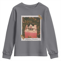 Meowy Christmas Youth Sweatshirt Cute Cat Lovers Xmas Retro Vintage Photo - Wonder Print Shop