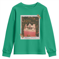 Meowy Christmas Youth Sweatshirt Cute Cat Lovers Xmas Retro Vintage Photo - Wonder Print Shop