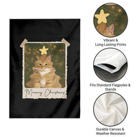 Meowy Christmas Garden Flag Funny Cat Xmas Tree Retro Vintage Photo - Wonder Print Shop