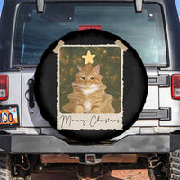 Meowy Christmas Spare Tire Cover Funny Cat Xmas Tree Retro Vintage Photo - Wonder Print Shop