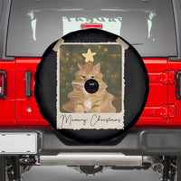 Meowy Christmas Spare Tire Cover Funny Cat Xmas Tree Retro Vintage Photo - Wonder Print Shop