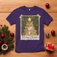 Meowy Christmas T Shirt Funny Cat Xmas Tree Retro Vintage Photo - Wonder Print Shop