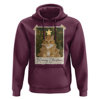 Meowy Christmas Hoodie Funny Cat Xmas Tree Retro Vintage Photo - Wonder Print Shop