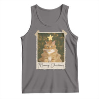 Meowy Christmas Tank Top Funny Cat Xmas Tree Retro Vintage Photo - Wonder Print Shop