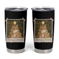 Meowy Christmas Tumbler Cup Funny Cat Xmas Tree Retro Vintage Photo - Wonder Print Shop