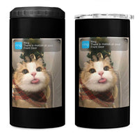Funny Cat Christmas 4 in 1 Can Cooler Tumbler Ring There is Motion at Your Front Door Meme Xmas Tree - Wonder Print Shop