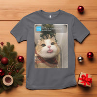 Funny Cat Christmas T Shirt Ring There is Motion at Your Front Door Meme Xmas Tree - Wonder Print Shop