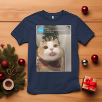 Funny Cat Christmas T Shirt Ring There is Motion at Your Front Door Meme Xmas Tree - Wonder Print Shop
