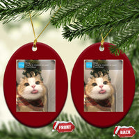 Funny Cat Christmas Ceramic Ornament Ring There is Motion at Your Front Door Meme Xmas Tree - Wonder Print Shop