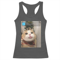 Funny Cat Christmas Racerback Tank Top Ring There is Motion at Your Front Door Meme Xmas Tree - Wonder Print Shop