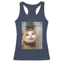 Funny Cat Christmas Racerback Tank Top Ring There is Motion at Your Front Door Meme Xmas Tree - Wonder Print Shop