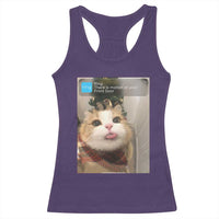 Funny Cat Christmas Racerback Tank Top Ring There is Motion at Your Front Door Meme Xmas Tree - Wonder Print Shop