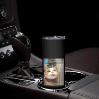 Funny Cat Christmas Skinny Tumbler Ring There is Motion at Your Front Door Meme Xmas Tree - Wonder Print Shop