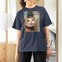 Funny Cat Christmas T Shirt For Women Ring There is Motion at Your Front Door Meme Xmas Tree - Wonder Print Shop