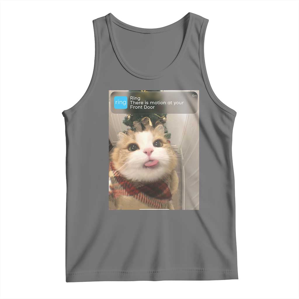 Funny Cat Christmas Tank Top Ring There is Motion at Your Front Door Meme Xmas Tree - Wonder Print Shop