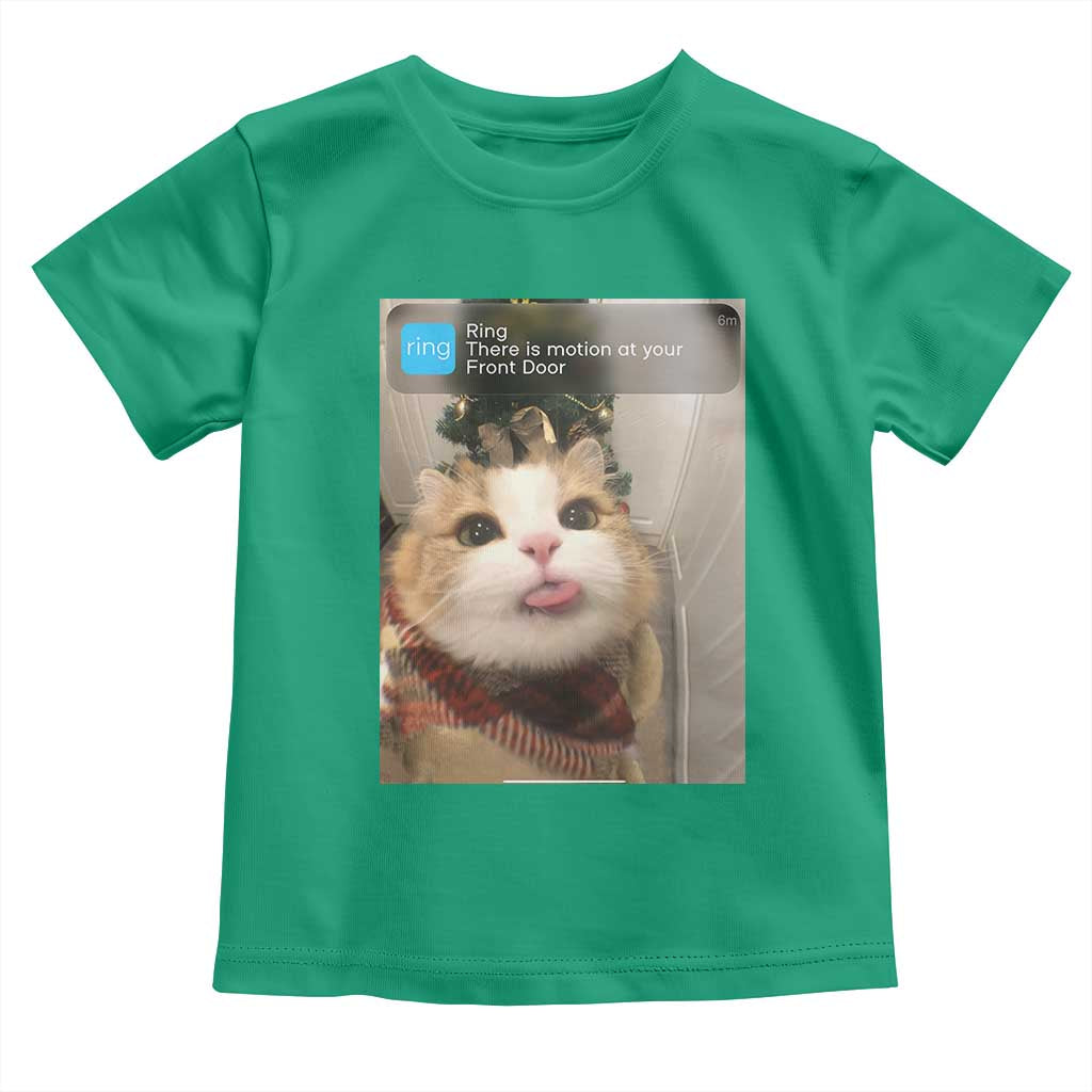 Funny Cat Christmas Toddler T Shirt Ring There is Motion at Your Front Door Meme Xmas Tree - Wonder Print Shop