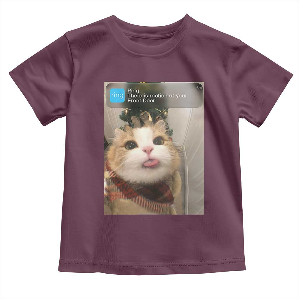 Funny Cat Christmas Toddler T Shirt Ring There is Motion at Your Front Door Meme Xmas Tree - Wonder Print Shop