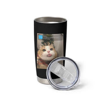 Funny Cat Christmas Tumbler Cup Ring There is Motion at Your Front Door Meme Xmas Tree - Wonder Print Shop