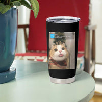 Funny Cat Christmas Tumbler Cup Ring There is Motion at Your Front Door Meme Xmas Tree - Wonder Print Shop