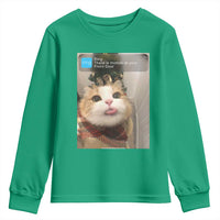 Funny Cat Christmas Youth Sweatshirt Ring There is Motion at Your Front Door Meme Xmas Tree - Wonder Print Shop
